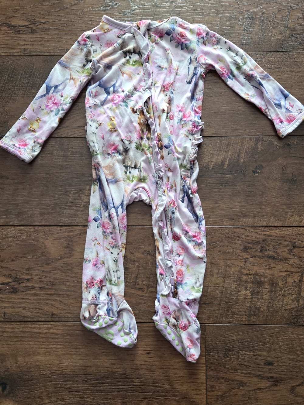 Bums And Roses Footie Animal And Flowers